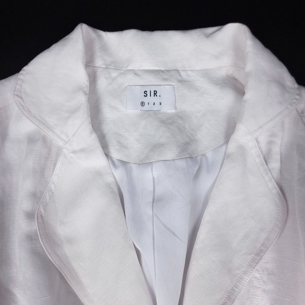 SIR the Label Linen Dalila Belted Short Sleeve Romper Playsuit White 2 Minimal - Picture 2 of 8